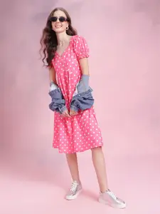 DressBerry Polka Dots Empire Dress