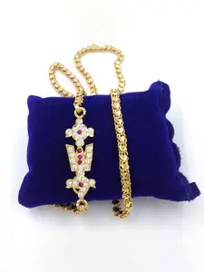 Anujeet Fashion Hub Gold-Plated Stone Studded Necklace