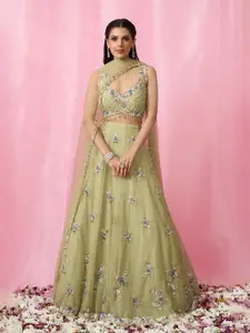 Alaya Advani Embellished Sequinned Ready to Wear Lehenga & Blouse With Dupatta