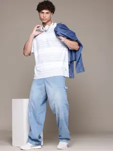 The Roadster Lifestyle Co. Men Mid-Rise Pure Cotton Light Fade Loose Baggy Fit Jeans