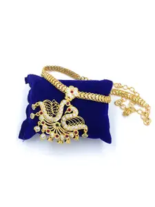 Anujeet Fashion Hub Gold-Plated Stone Studded Necklace
