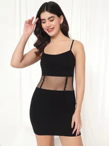 TANDUL Women Shoulder Strap Bodycon Mini Dress