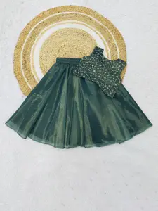 FELIZ THE DESIGNER STUDIO Girls Floral Woven Design Ready to Wear Lehenga & Blouse