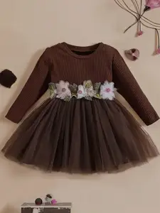 BAESD Embellished Net Fit & Flare Dress