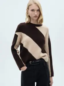 MANGO Colourblocked Drop-Shoulder Pullover