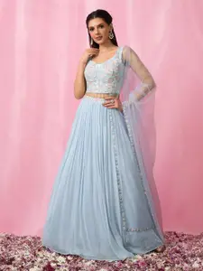 Alaya Advani Embellished Sequinned Ready to Wear Lehenga & Blouse With Dupatta