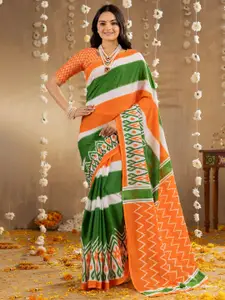 Saree mall Striped Ikat Sarees