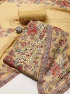 Meena Bazaar Printed Art Silk Unstitched Dress Material