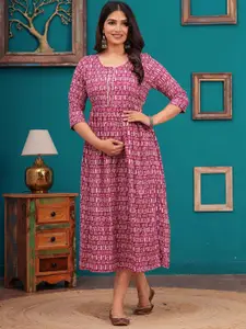 Akshara Fashion Women Printed Maternity A-Line Dress