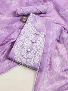 Meena Bazaar Printed Art Silk Unstitched Dress Material