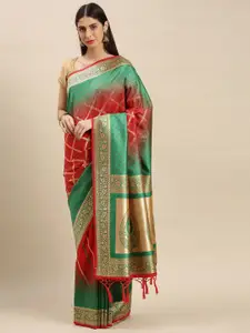 flaher Woven Design Ethnic Motifs Zari Banarasi Saree