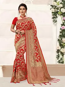 Trendmalls Woven Design Zari Banarasi Saree