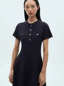 MANGO Mock Pocket Knitted Shirt Dress