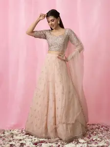 Alaya Advani Embellished Zardozi Ready to Wear Lehenga & Blouse With Dupatta