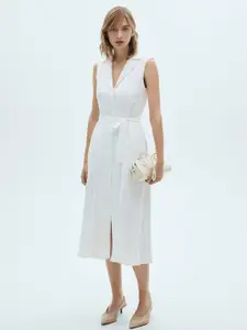 MANGO Belted Shirt Midi Dress