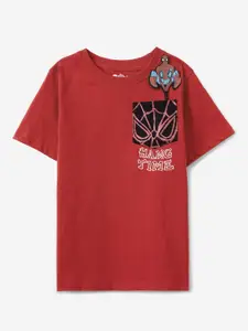 The Souled Store Boys Spider-Man Graphic Printed Round Neck Cotton T-shirt