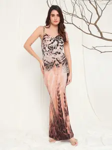 BAESD Women Animal Print Maxi Dress