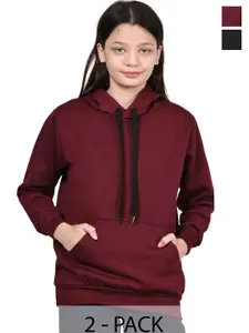 BAESD Girls Pack Of 2 Hooded Pullover Sweatshirt