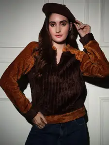 BAESD Women Mandarin Collar Long Sleeves Pullover Sweatshirt