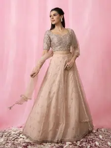 Alaya Advani Embellished Zardozi Organza Ready to Wear Lehenga & Blouse With Dupatta
