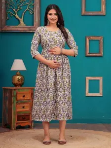 Akshara Fashion Floral Print Maternity A-Line Dress