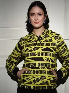 TANDUL Women Printed Hooded Pullover Sweatshirt