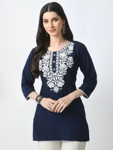 LIBOZA Floral Embroidered Chikankari Kurti