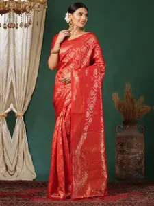 KALINI Ethnic Motifs Woven Design Zari Banarasi Saree