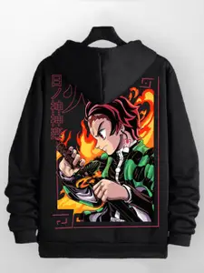 ZEN1 FASHION Anime Printed Hooded Pullover Sweatshirt