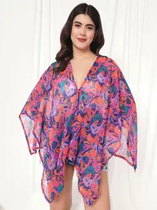 BAESD Floral Printed V-Neck Tie-Up Shrug