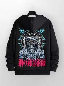 ZEN1 FASHION Anime Printed Hooded Sweatshirt