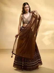 Alaya Advani Embroidered Sequinned Ready to Wear Lehenga & Blouse With Dupatta