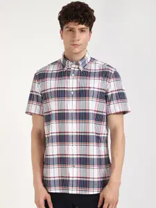 Tommy Hilfiger Men Button-Down Collar Tartan Checked Cotton Casual Shirt
