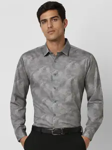 V Dot Men Slim Fit Spread Collar Abstract Printed Cotton Casual Shirt