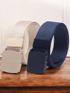 Provogue Men Pack Of 2 Canvas Wide Casual Belt