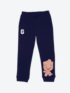 YK Marvel Boys Graphic Printed Mid-Rise Joggers