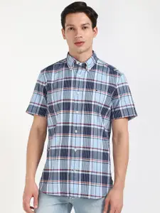 Tommy Hilfiger Men Button-Down Collar Tartan Checked Cotton Casual Shirt
