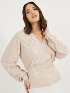 Styli Women Self Design Wrap Top