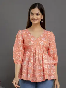 UNIFY FASHION Women Floral Printed Cotton Empire Top