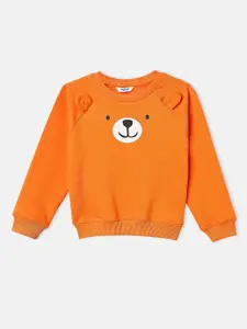 Nauti Nati Boys Fleece Bear Print Round Neck Sweatshirt
