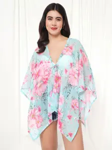 BAESD Floral Printed V-Neck Tie-Up Shrug