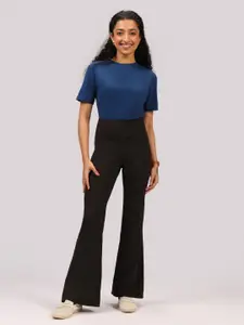 Blissclub Women Solid Round Neck Cotton T-shirt