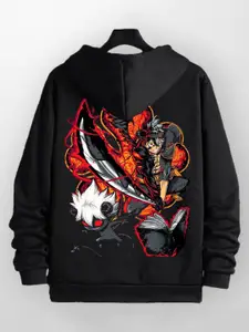 ZEN1 FASHION Anime Printed Hooded Pullover Sweatshirt