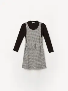 Fame Forever by Lifestyle Checked Pinafore Dress