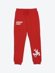 YK Marvel Boys Spider Man Printed Mid-Rise Joggers
