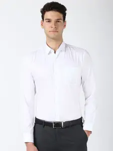 Peter England Men Spread Collar Micro Ditsy Printed Cotton Formal Shirt