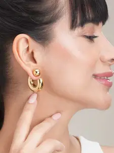 PALMONAS 18KT Gold Plated Waterproof & Anti-Tarnish Modern Muse Half Hoop Earrings