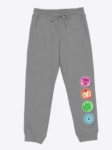 YK Marvel Boys Cotton Printed Mid Rise Joggers Track Pants