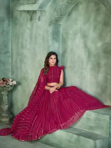 KALINI Sequinned Semi-Stitched Lehenga & Unstitched Blouse With Dupatta