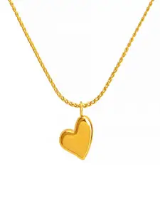 StyleCast Gold-Toned Heart Shaped Pendant with Chain